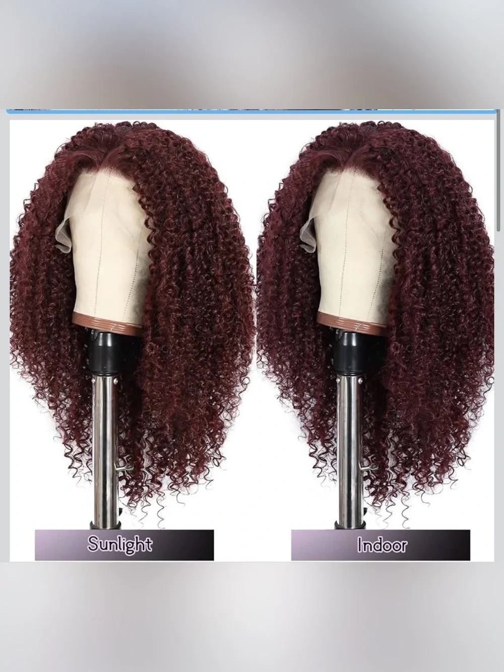 22” Curly Lace Front Wig, Synthetic Lace Front Wig